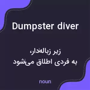 معنی dumpster diver به فارسی معنی dumpster diver به فارسی