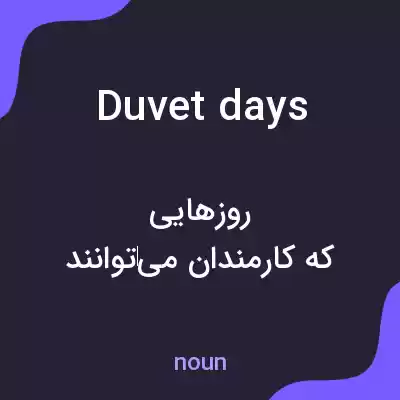معنی duvet days به فارسی معنی duvet days به فارسی