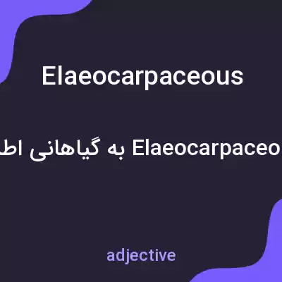 معنی elaeocarpaceous به فارسی معنی elaeocarpaceous به فارسی