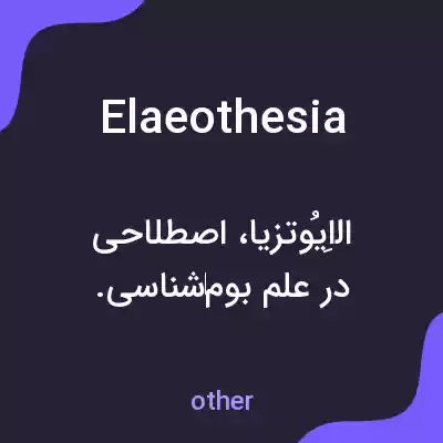 معنی elaeothesia به فارسی معنی elaeothesia به فارسی