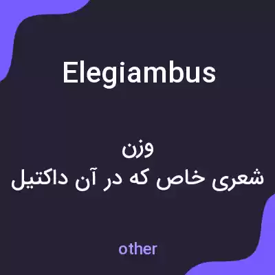 معنی elegiambus به فارسی معنی elegiambus به فارسی
