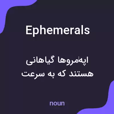 معنی ephemerals به فارسی معنی ephemerals به فارسی
