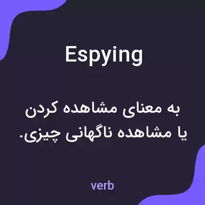 معنی espying به فارسی