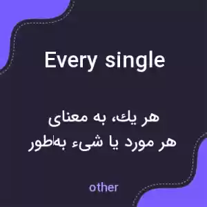 معنی every single به فارسی معنی every single به فارسی