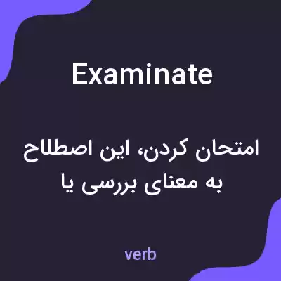 معنی examinate به فارسی