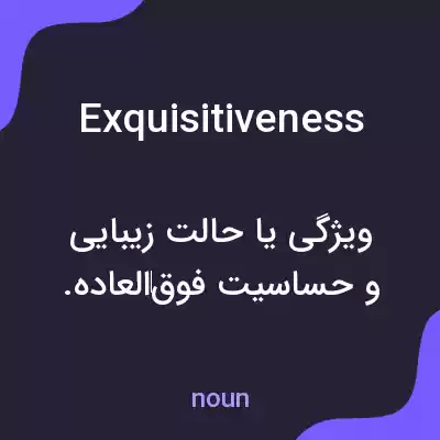 معنی exquisitiveness به فارسی معنی exquisitiveness به فارسی