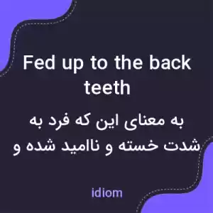 معنی fed up to the back teeth به فارسی