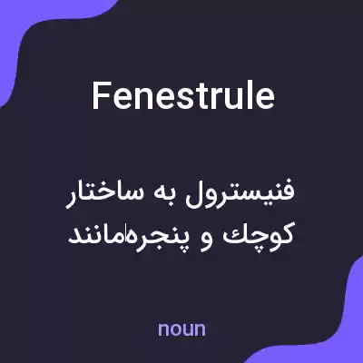معنی fenestrule به فارسی معنی fenestrule به فارسی