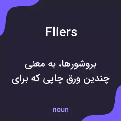 معنی fliers به فارسی معنی fliers به فارسی
