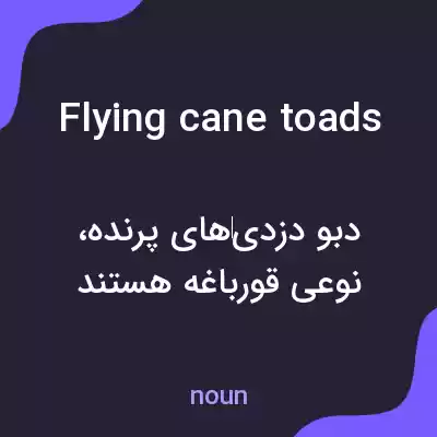 معنی flying cane toads به فارسی معنی flying cane toads به فارسی