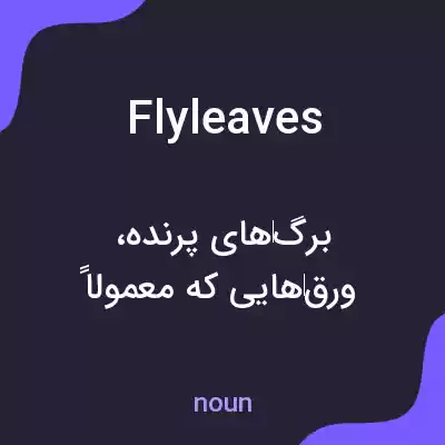معنی flyleaves به فارسی معنی flyleaves به فارسی