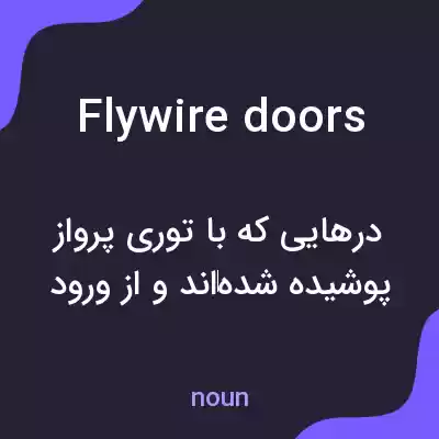 معنی flywire doors به فارسی معنی flywire doors به فارسی
