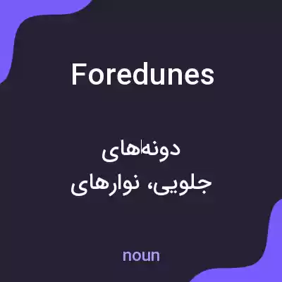معنی foredunes به فارسی معنی foredunes به فارسی