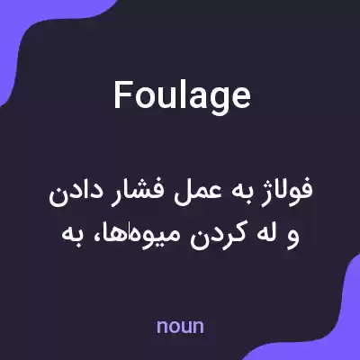 معنی foulage به فارسی معنی foulage به فارسی