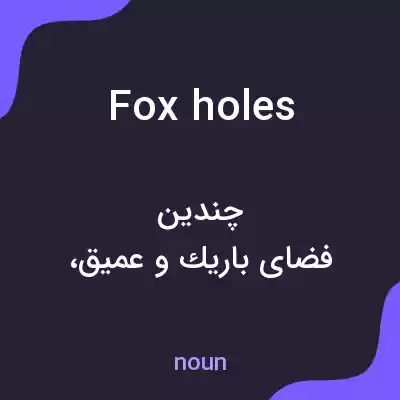 معنی foxholes به فارسی معنی foxholes به فارسی