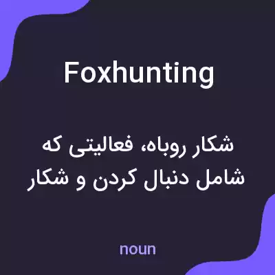 معنی foxhunting به فارسی معنی foxhunting به فارسی