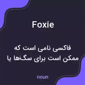 معنی foxie به فارسی معنی foxie به فارسی