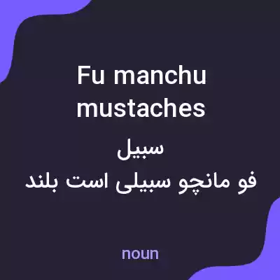 معنی fu manchu mustaches به فارسی