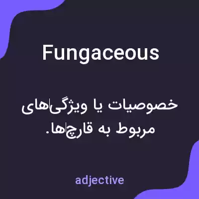 معنی fungaceous به فارسی معنی fungaceous به فارسی
