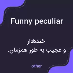 معنی funny peculiar به فارسی معنی funny peculiar به فارسی