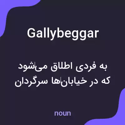 معنی gallybeggar به فارسی معنی gallybeggar به فارسی