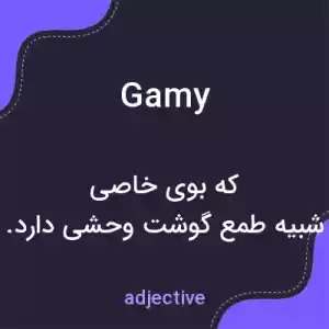 معنی gamy به فارسی معنی gamy به فارسی