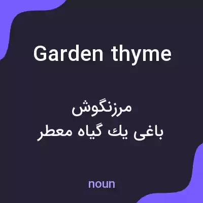 معنی garden thyme به فارسی معنی garden thyme به فارسی