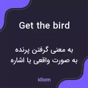 معنی get the bird به فارسی معنی get the bird به فارسی