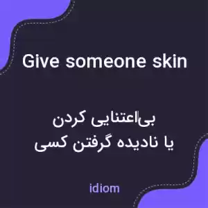 معنی give someone skin به فارسی معنی give someone skin به فارسی