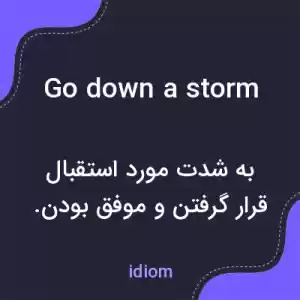 معنی go down a storm به فارسی