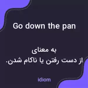 معنی go down the pan به فارسی معنی go down the pan به فارسی