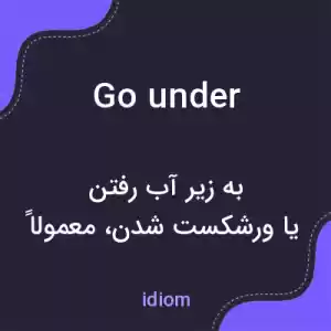 معنی go under به فارسی