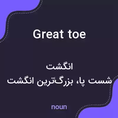 معنی great toe به فارسی معنی great toe به فارسی