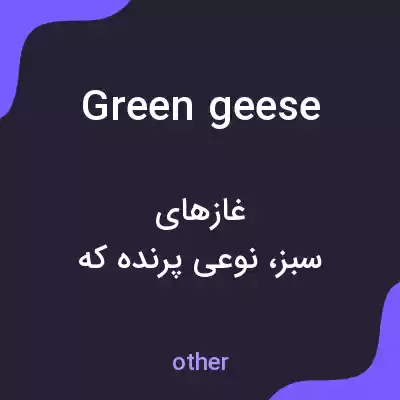 معنی green geese به فارسی معنی green geese به فارسی