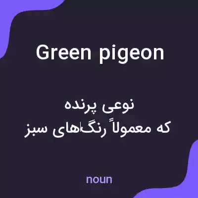 معنی green pigeon به فارسی معنی green pigeon به فارسی