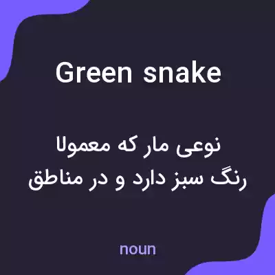 معنی green snake به فارسی معنی green snake به فارسی