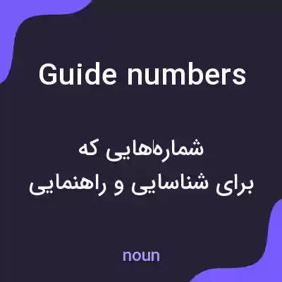 معنی guide numbers به فارسی معنی guide numbers به فارسی