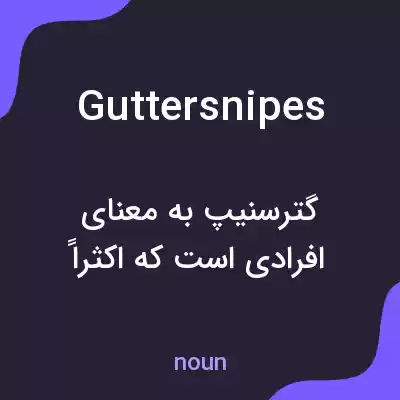 معنی guttersnipes به فارسی معنی guttersnipes به فارسی