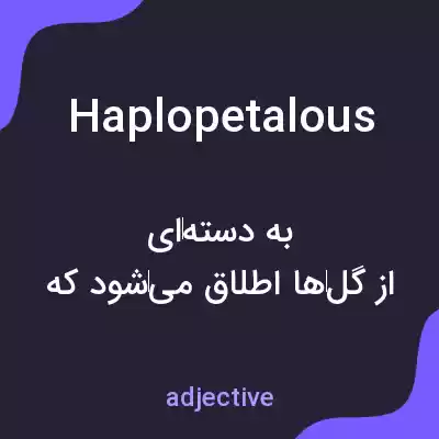 معنی haplopetalous به فارسی