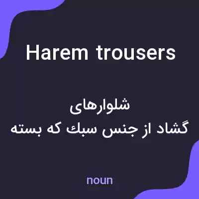 معنی harem trousers به فارسی معنی harem trousers به فارسی