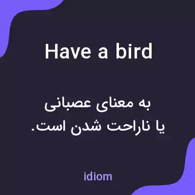 معنی have a bird به فارسی معنی have a bird به فارسی