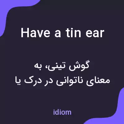 معنی have a tin ear به فارسی معنی have a tin ear به فارسی