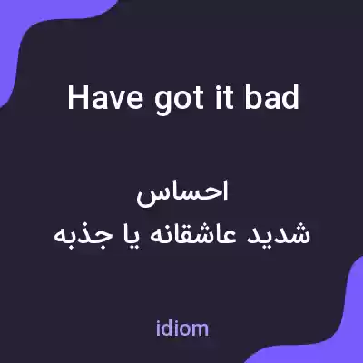 معنی have got it bad به فارسی معنی have got it bad به فارسی