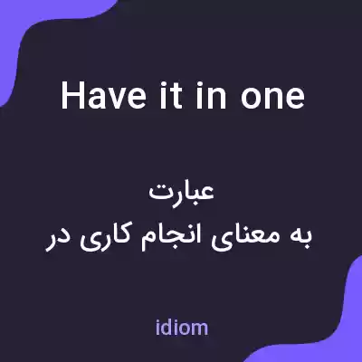 معنی have it in one به فارسی معنی have it in one به فارسی
