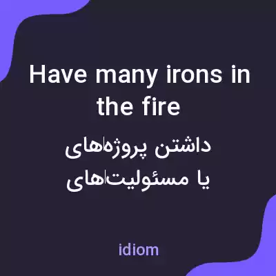 معنی have many irons in the fire به فارسی معنی have many irons in the fire به فارسی