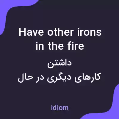 معنی have other irons in the fire به فارسی