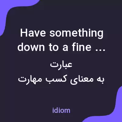 معنی have something down to a fine art به فارسی معنی have something down to a fine art به فارسی