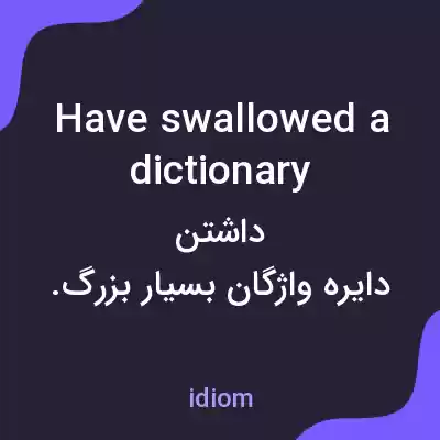 معنی have swallowed a dictionary به فارسی معنی have swallowed a dictionary به فارسی
