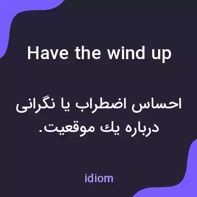 معنی have the wind up به فارسی معنی have the wind up به فارسی