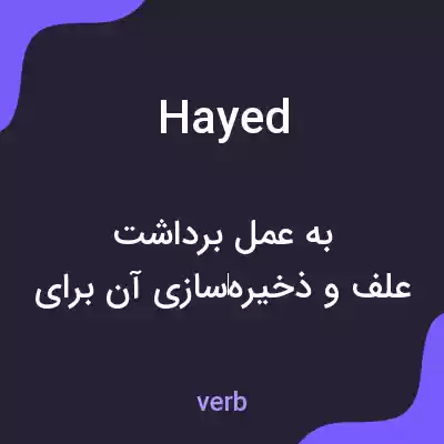 معنی hayed به فارسی معنی hayed به فارسی